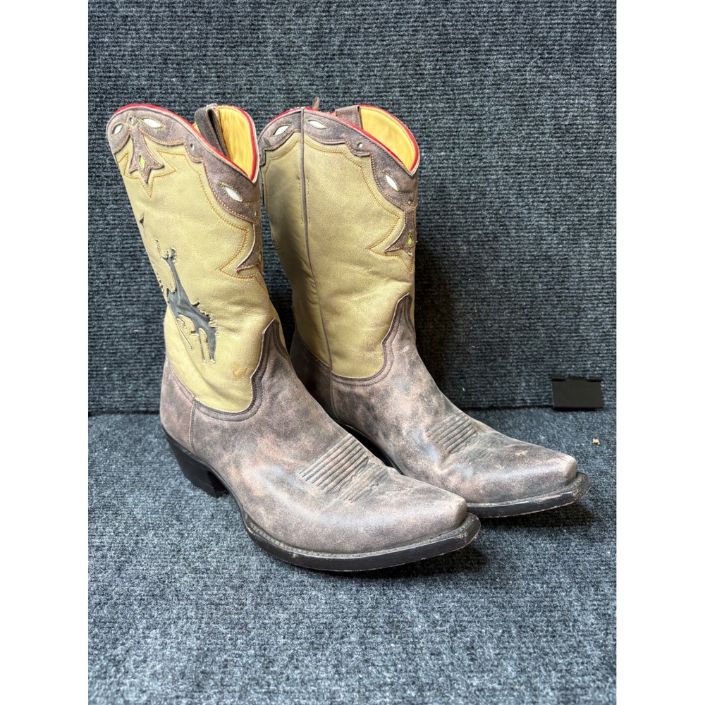 Old Gringo Brown Tan Leather Bucking Bronco Western Boots L140-008 Snip Toe